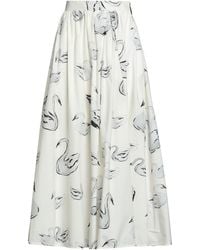 MSGM - Ivory Maxi Skirt Cotton - Lyst