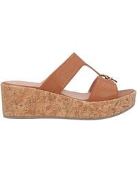 Pollini - Pebbled Leather Wedge Clogs - Lyst