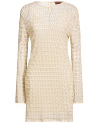 Missoni - Ivory Mini Dress Viscose, Metallic Fiber - Lyst