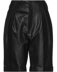 Womens Clothing Shorts Knee-length shorts and long shorts Saint Laurent Wool Gabardine Shorts in Black 