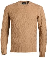 Alpha Studio - Camel Sweater Merino Wool - Lyst