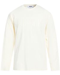 MSGM - Cream T-Shirt Cotton - Lyst