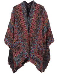 Suoli Baumwolle Cape in Lila Damen Bekleidung Pullover und Strickwaren Ponchos und Ponchokleider 