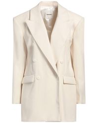 Sandro - Ivory Blazer Polyester, Viscose - Lyst