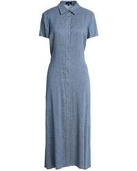 Theory - Midi Dress Linen, Viscose, Elastane - Lyst