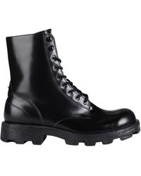 DIESEL - Leather Ripped D-hammer Cleated-sole Lace-up Combat Boots, Size: - Lyst