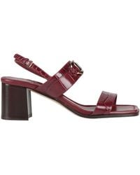 Ferragamo - Lou 55 Burgundy Sandals Calfskin - Lyst