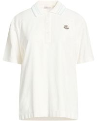 Moncler - Cream Polo Shirt Cotton - Lyst