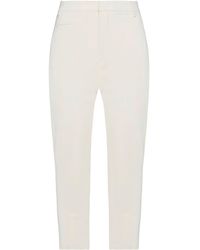 Femme Vêtements Pantalons décontractés Pantalon Coton Dondup en coloris Blanc élégants et chinos Pantalons moulants 