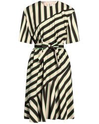 MSGM - Midi Dress Viscose, Polyamide - Lyst