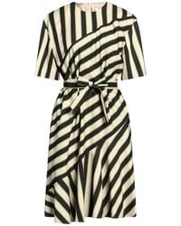 MSGM - Midi Dress Viscose, Polyamide - Lyst