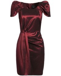 ALESSIA SANTI - Burgundy Mini Dress Polyester, Metal, Elastane - Lyst