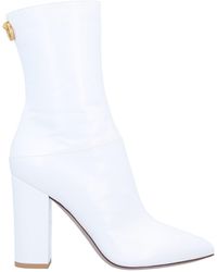 white ankle leather boots