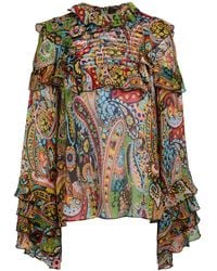 Etro - Top Silk - Lyst