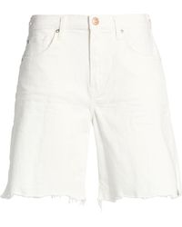 TRUE RELIGION - Ivory Denim Shorts Cotton, Elastane - Lyst