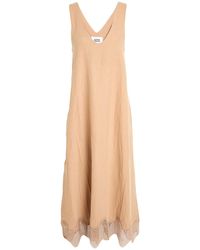 Alpha Studio - Camel Maxi Dress Linen, Viscose - Lyst