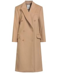 Sandro - Camel Coat Wool, Polyamide - Lyst