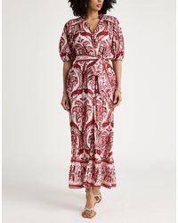 FARM Rio Painted Hearts Cotton Maxi Dress in Red | Lyst