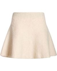 DES_PHEMMES - Ivory Mini Skirt Acrylic, Polyamide, Wool, Mohair Wool, Elastane - Lyst