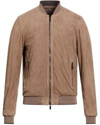 Moorer - Taupe Jacket Leather - Lyst