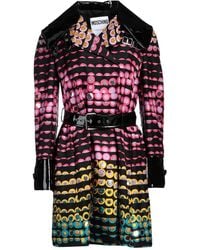 Moschino - Overcoat & Trench Coat Silk, Polyester, Elastane, Polyurethane Resin, Glass - Lyst