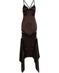 The Attico - Dark Maxi Dress Silk, Polyamide, Viscose, Polyester - Lyst