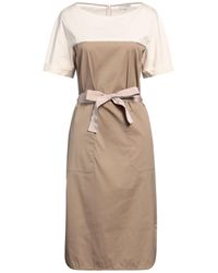 Antonelli - Khaki Midi Dress Cotton, Polyamide, Elastane - Lyst