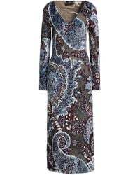 Etro - Slate Midi Dress Viscose, Polyamide, Elastane - Lyst