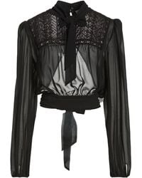 Elisabetta Franchi - Top Polyester, Cotton - Lyst