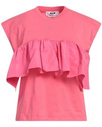 MSGM - T-Shirt Cotton, Polyester - Lyst