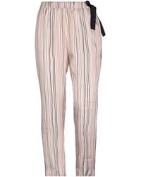 Peserico - Taupe Pants Viscose, Cupro - Lyst
