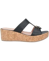 Pollini - Pebbled Leather Wedge Mules - Lyst