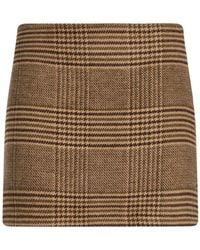 Haveone - Camel Mini Skirt Polyester, Acrylic, Polyamide, Viscose, Wool - Lyst