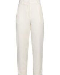 SOLOTRE - Cream Pants Polyester, Elastane, Acetate, Viscose - Lyst