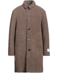 Peuterey - Wool Khaki Coat Mohair Wool, Alpaca Wool, Virgin Wool, Polyamide - Lyst