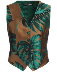 Dolce & Gabbana - Camel Tailored Vest Polyester, Silk, Elastane - Lyst