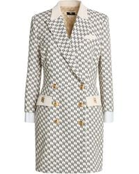 Elisabetta Franchi - Cream Mini Dress Polyester, Elastane - Lyst