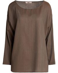 Carla G - Taupe Top Virgin Wool, Polyester, Viscose - Lyst