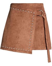 Haveone - Chocolate Mini Skirt Polyester, Elastic Fibres - Lyst