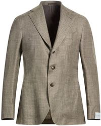 Caruso - Khaki Blazer Linen, Wool - Lyst