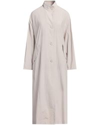 Erika Cavallini Semi Couture - Taupe Overcoat & Trench Coat Polyamide - Lyst