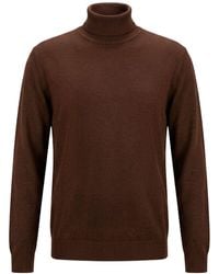Officina 36 - Chocolate Turtleneck Merino Wool - Lyst