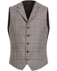 Isaia - Dark Tailored Vest Wool, Cupro - Lyst