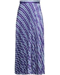Sandro - Pleated Floral-print Satin Midi Skirt - Lyst