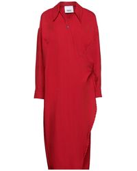 Femme Vêtements Robes Robes de jour et casual Robe midi Satin Erika Cavallini Semi Couture en coloris Neutre 