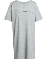 Calvin Klein Reimagined Heritage Nachthemd Aus Jersey Aus Einer Baumwollmischung Mit Stickereien in Schwarz Damen Bekleidung Nachtwäsche Nachthemden und Schlafshirts 