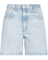 Alexander Wang Denim Bite Jeans-Shorts mit Logo-Print in Grau Damen Bekleidung Kurze Hosen Jeans-Shorts und Denim-Shorts 
