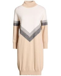 D.exterior - Ivory Midi Dress Viscose, Cashmere, Wool, Polyamide - Lyst