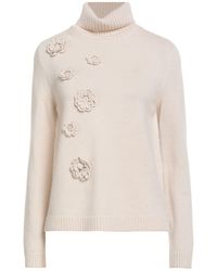 Anneclaire - Cream Turtleneck Cashmere - Lyst