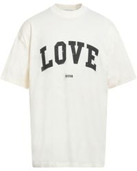 MSGM - Ivory T-Shirt Cotton - Lyst